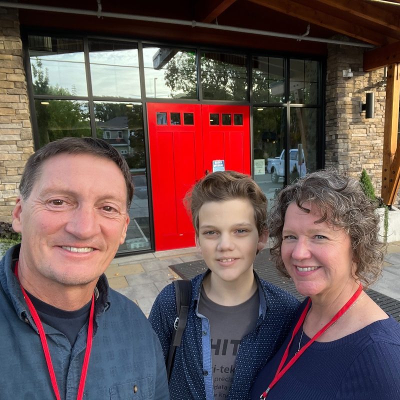 Maynard Family in Front of the Red Doors