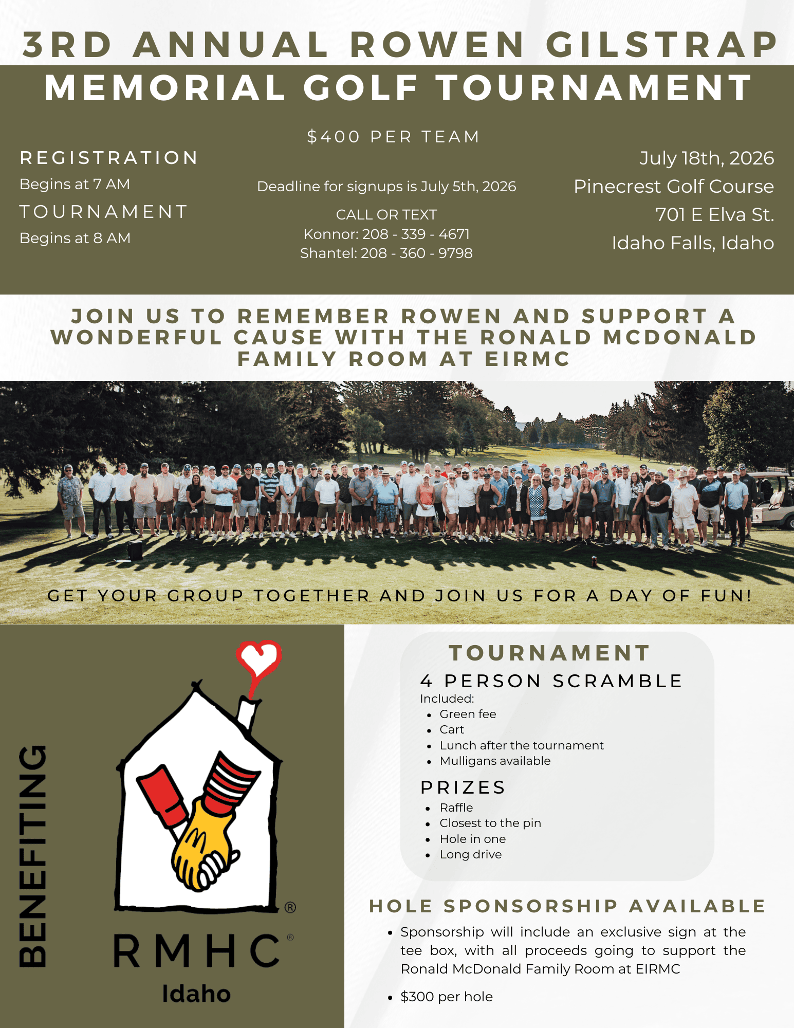 Rowen Gilstrap Golf Tournament Flyer